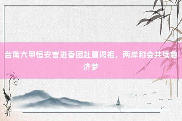 台南六甲恒安宫进香团赴厦谒祖，两岸和会共续慈济梦