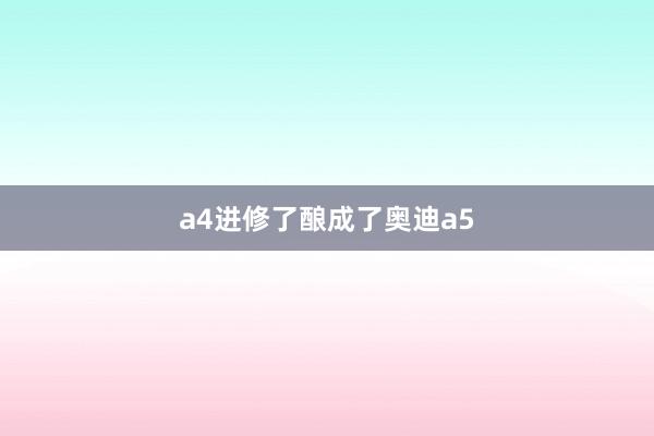 a4进修了酿成了奥迪a5
